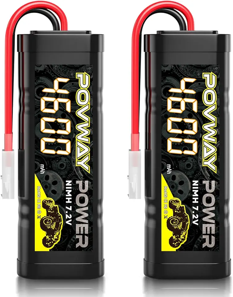 7,2 V 4600 mAh 6 células de alta capacidade RC NiMH bateria com conector Tamya para carro RC caminhão LOSI associado HPI Kyosho Tamiya Hobby - pacote com 2 (4600mAh)