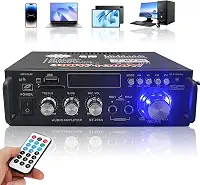 Amplificador de Som, Receiver Amplificador de Voz Áudio Digital Bluetooth 5.0, 300W+300W, Rádio FM Estéreo, Entrada AC 110V/DC12V