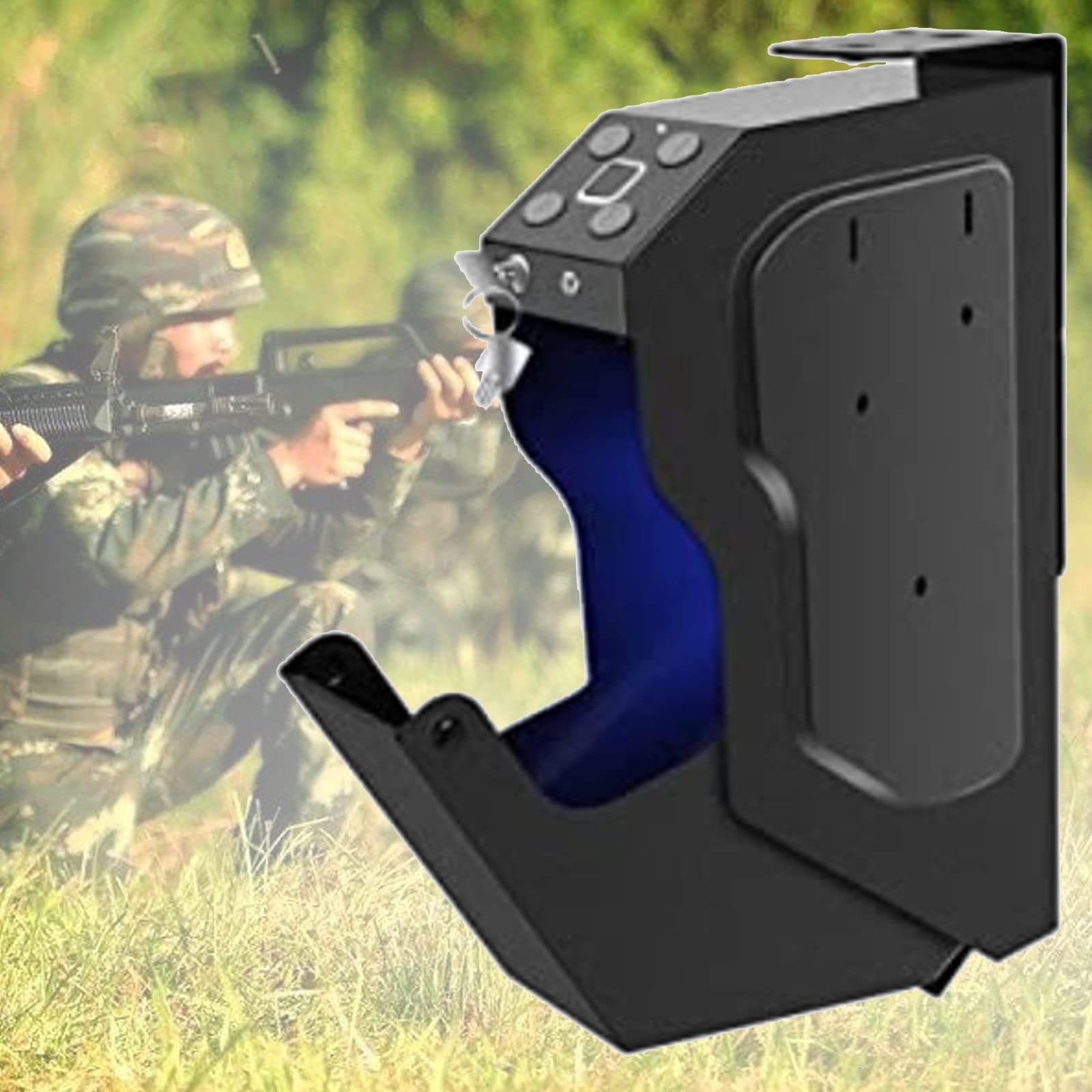 Waffentresore Für Pistolen, 3 in 1 Waffentresore ​fingerabdruck Biometrisch Und Ersatzschlüsselschloss, Pistolentresor, Hochwertige Stahlsicherheitspistolen Fingerabdruck-Tresor