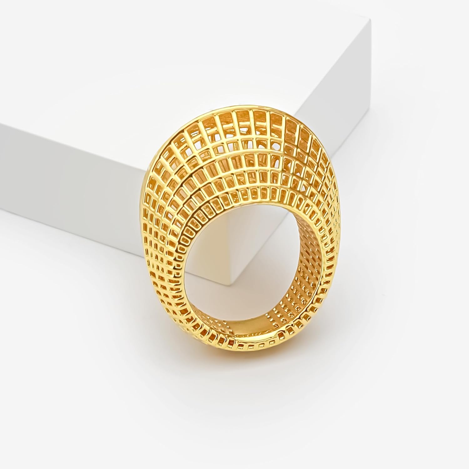 Silver Ring for Women，Imitation Platinum Hollow Out Design Ring，Personality Trend Fashion Ring - Image 4