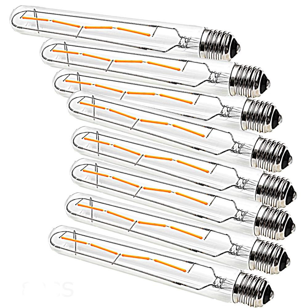 Paquete de 8 bombillas LED T30 de tubo largo de 4 W, estilo Edison, de vidrio T30, E27, 4 W, rosca Edison