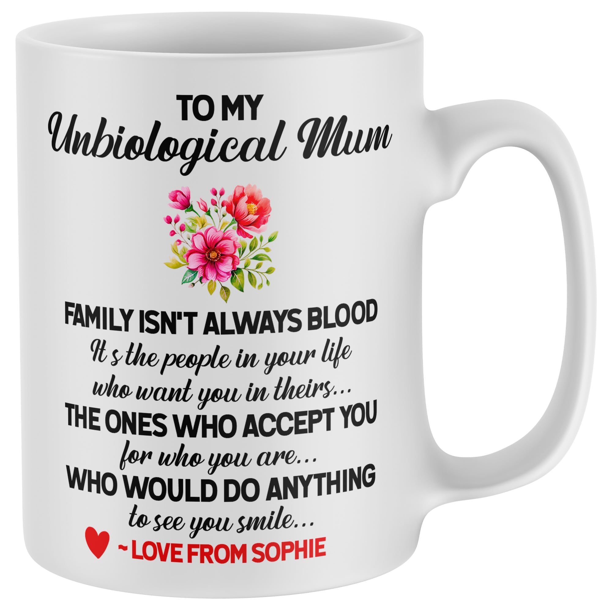 Purple Print House Personalised To My Unbiological Mum Mug Custom Mothers Day Tea Coffee Cup Family