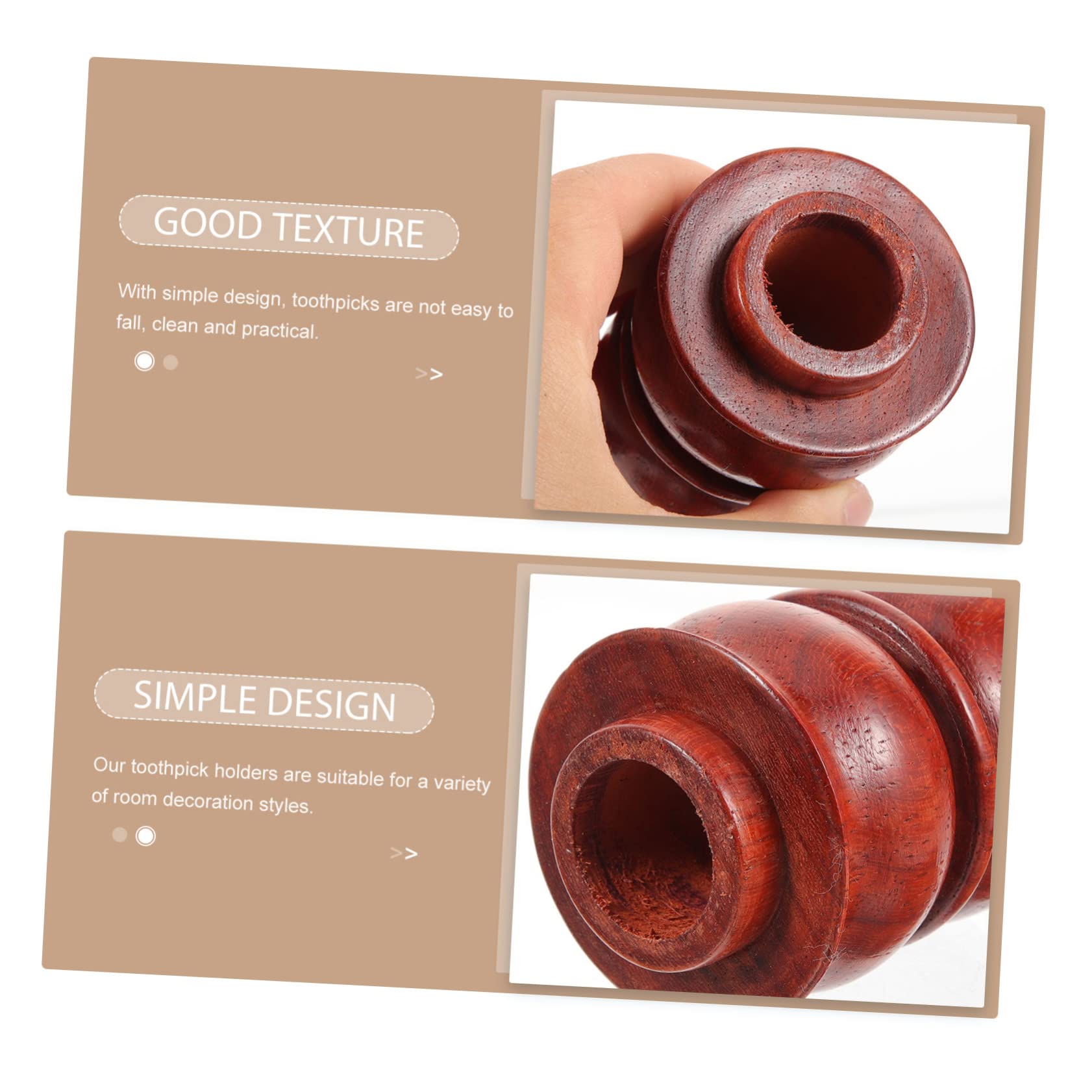 KICHOUSE Toothpick Storage Box Toothpick Holders Toothpick Bottle Toothpick Decor Pot Toothpick Dispenser Tabletop Toothpick Holder Toothpick Pot Portable Toothpick Holder Vintage Wood