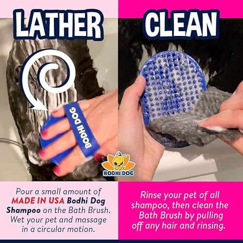 Vista 39 de Bodhi Dog - Cepillo para champú, artículos de ducha y baño para gatos y perros, cepillo de baño de calidad profesional, cepillo para el baño de Azul