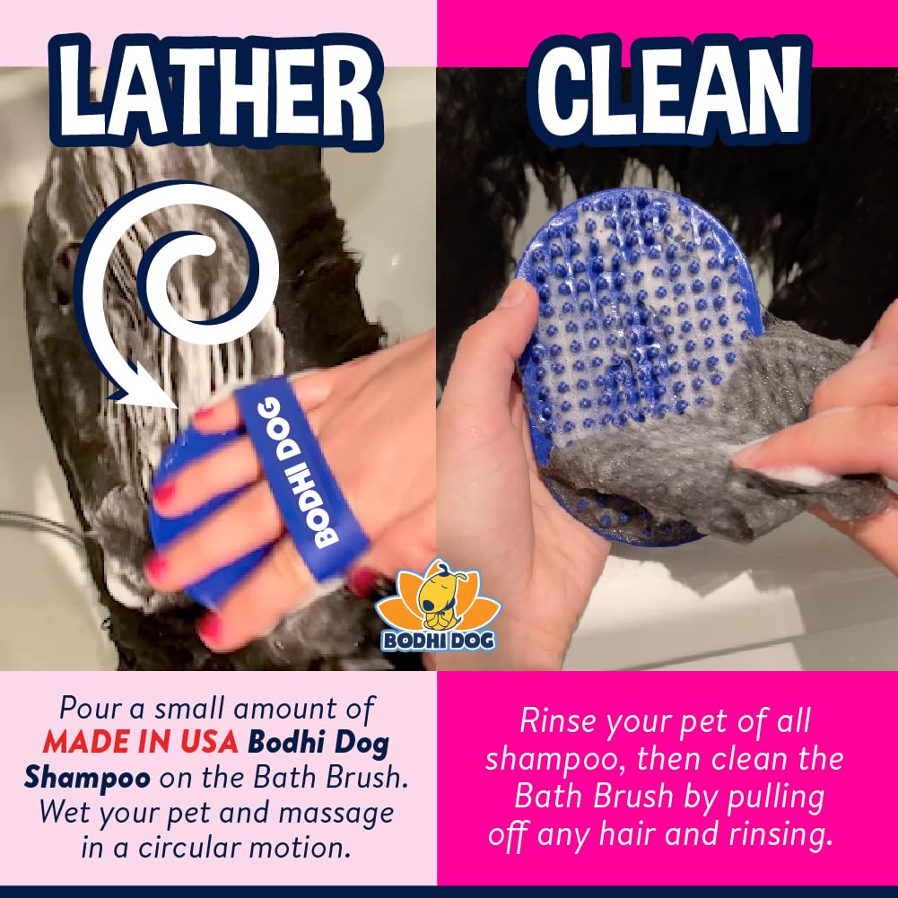 Bodhi Dog Shampoo Brush - Pet Grooming & Bath Supplies for Cats and Dog Bath Brush for Long & Short Hair - Premium Scrubber for Shower, Bathing & Massage - (One Pack, Pink) - image 4