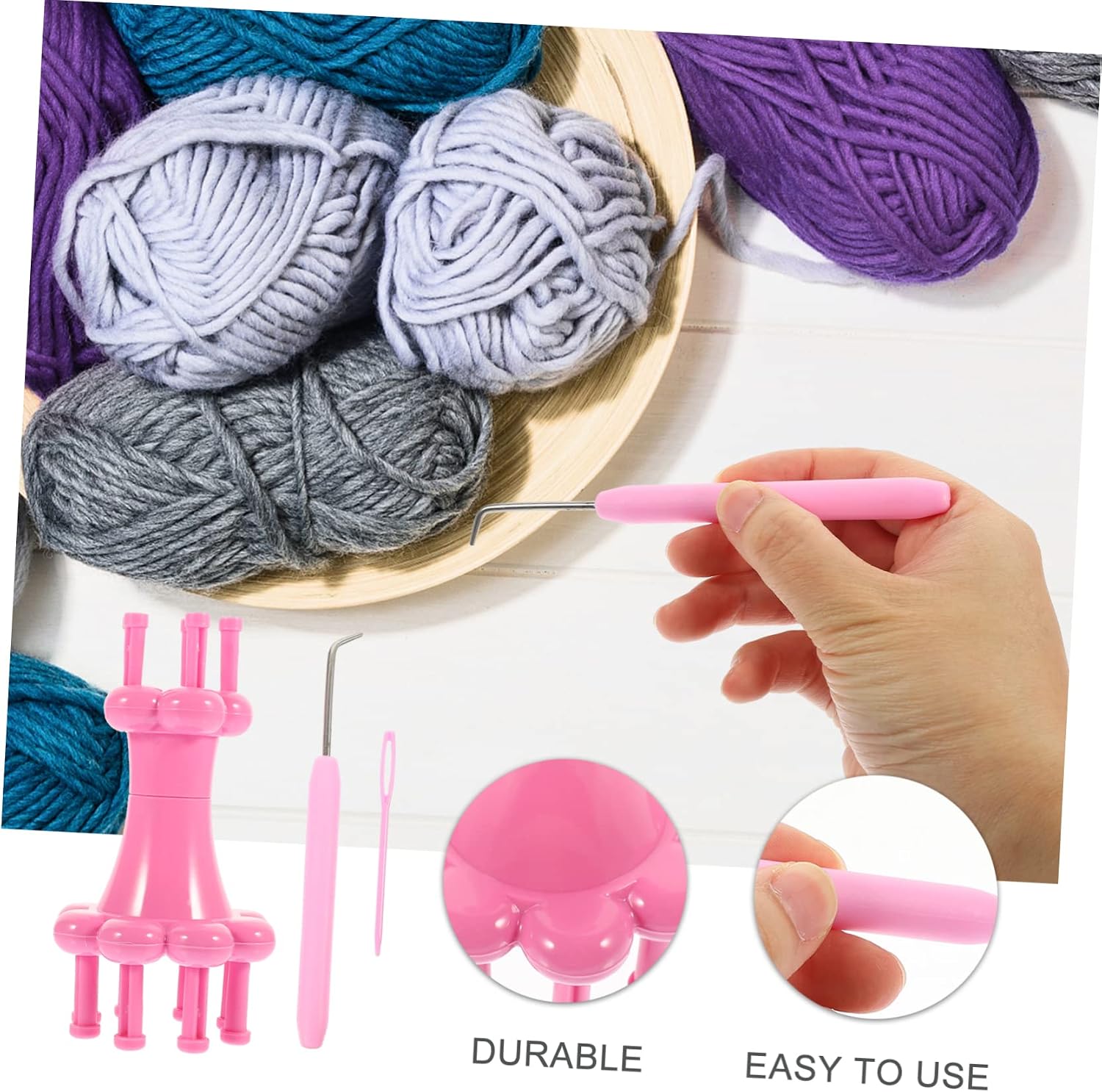 Garneck 5sets Yarn Knitter Spool Lightweight Weaving Tool for Crafting Bracelets More for Beginners and Knitting Enthusiasts