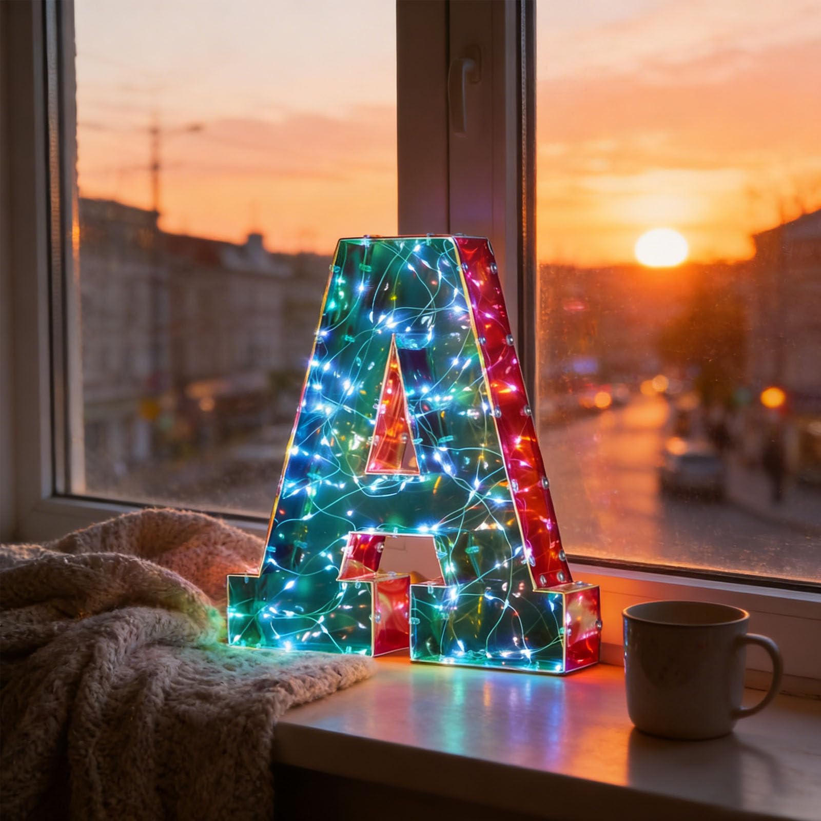 LED Marquee Sign Light Up Letters, Alphabet Light Up Letters Sign, Battery Powered LED Letter Lights for Night Light, Wedding, Birthday, Party, Christmas or Home Decor ( 5V Letter A 7.87"5.71"1.89") — image 1