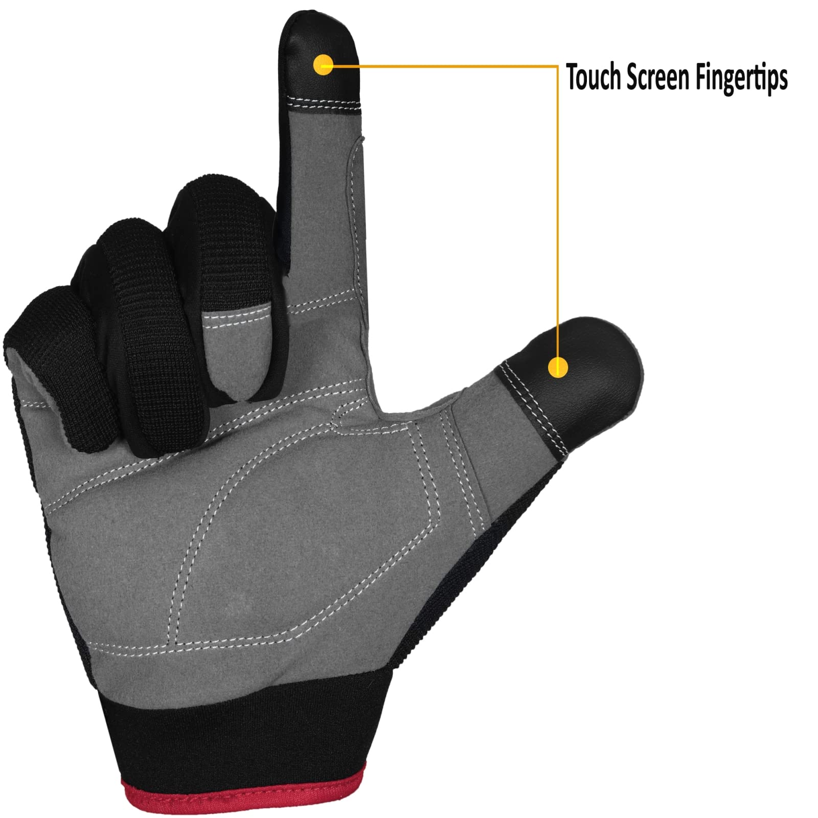 Mens Work Gloves Utility Touch Screen Breathable Spandex Rigger Padded Knuckles Working Mechanic Palm Safety Builder Dexterity Construction Gardening Camping Driving (M - Image 2