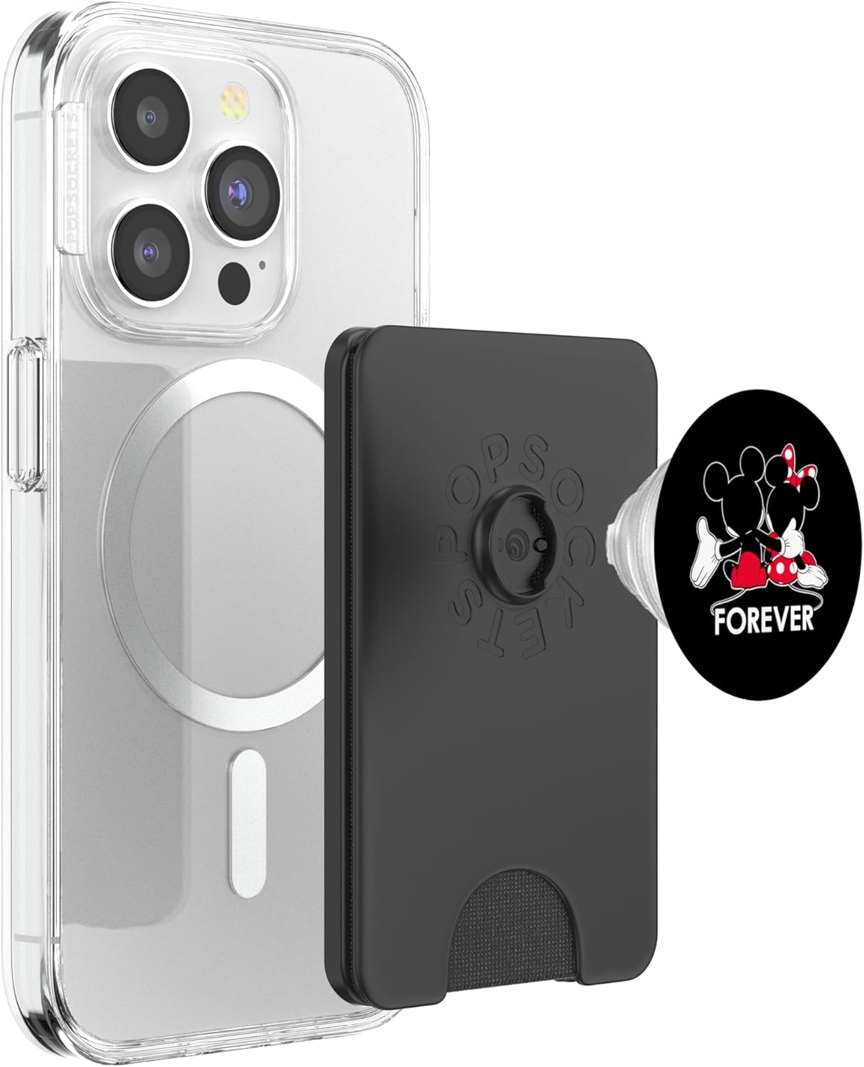 Disney Mickey and Minnie Mouse Silhouettes Forever PopSockets PopWallet for MagSafe