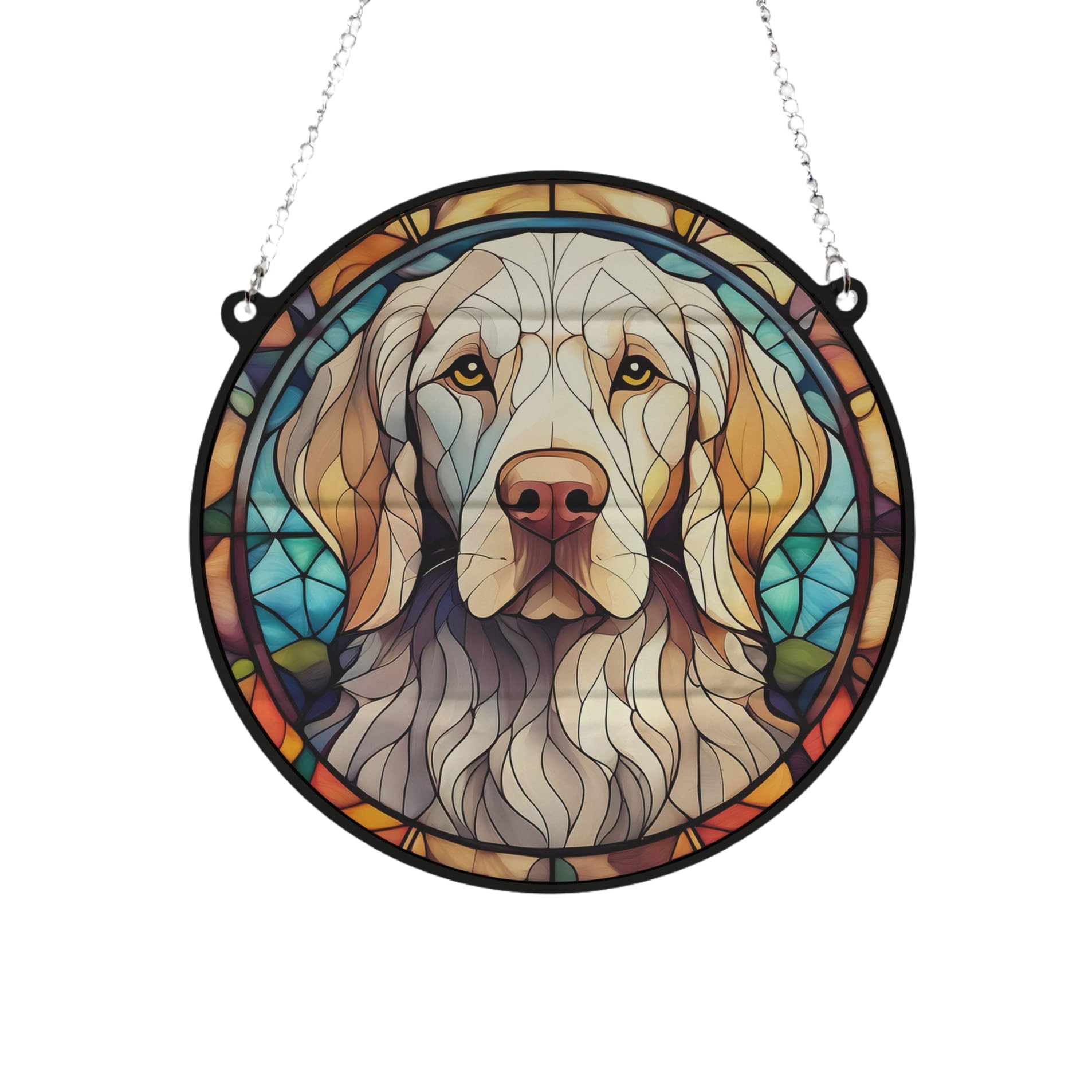 English Setter Stained Glass Effect Suncatcher Gift for Dog Lovers - 19cm