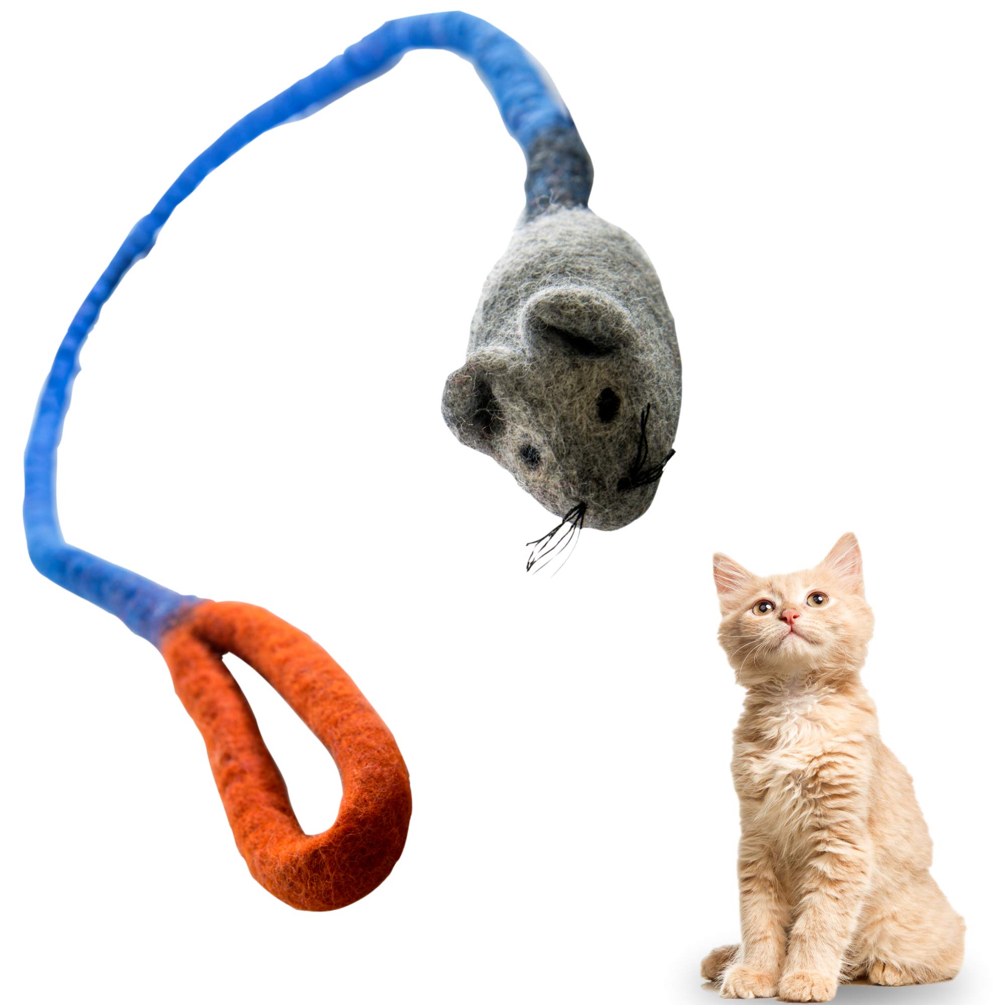 Eco-Rat, Handmade with Wool, Large 48 inches, Stuffing-Free (Dark Blue)