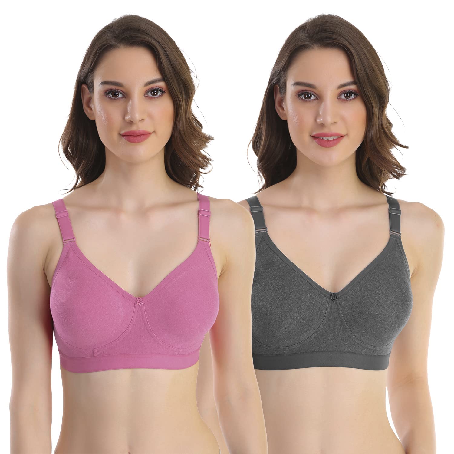 poojaragenee Extra Comfort Non Padded Non Wire Bra for Everyday Combo Pack of 2-picture-10