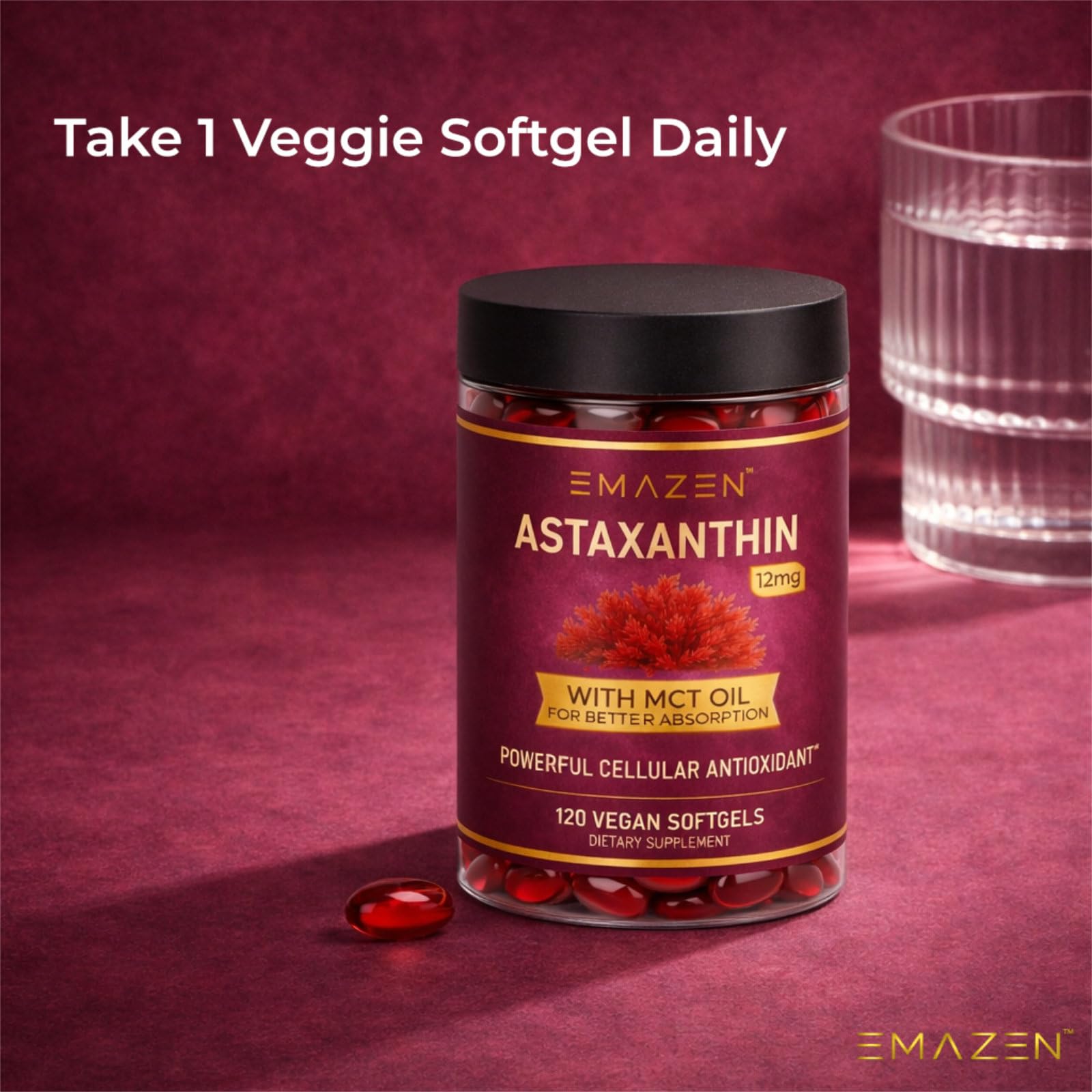 Astaxanthin 12mg MCT Coconut Oil, 120 Vegan Softgels, 4 Month Supply — Amazon image 7