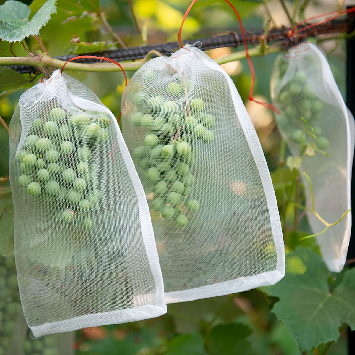 25 Stück Obstnetzbeutel Mit Kordelzug – 20x20 Cm, Schutz Vor Vögeln & Insekten