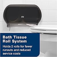 Vista 5 de Tork Advanced Toilet Paper Roll, White, Compatible with T24 Dispensers, 2-ply, Soft Tissue, 80 rolls x 500 sheets (2461200)