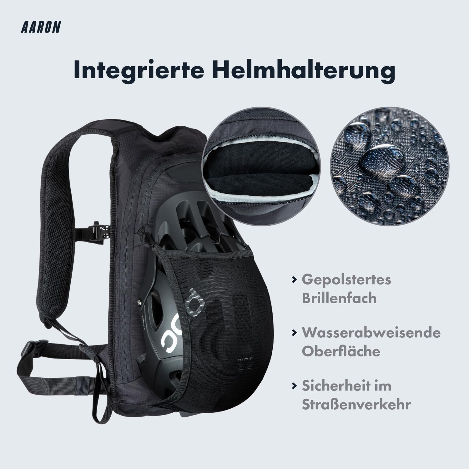 AARON Fahrradrucksack und Skirucksack klein 8L, MTB Rucksack, Wasserdicht mit Regenschutz, Wanderrucksack klein für Damen & Herren