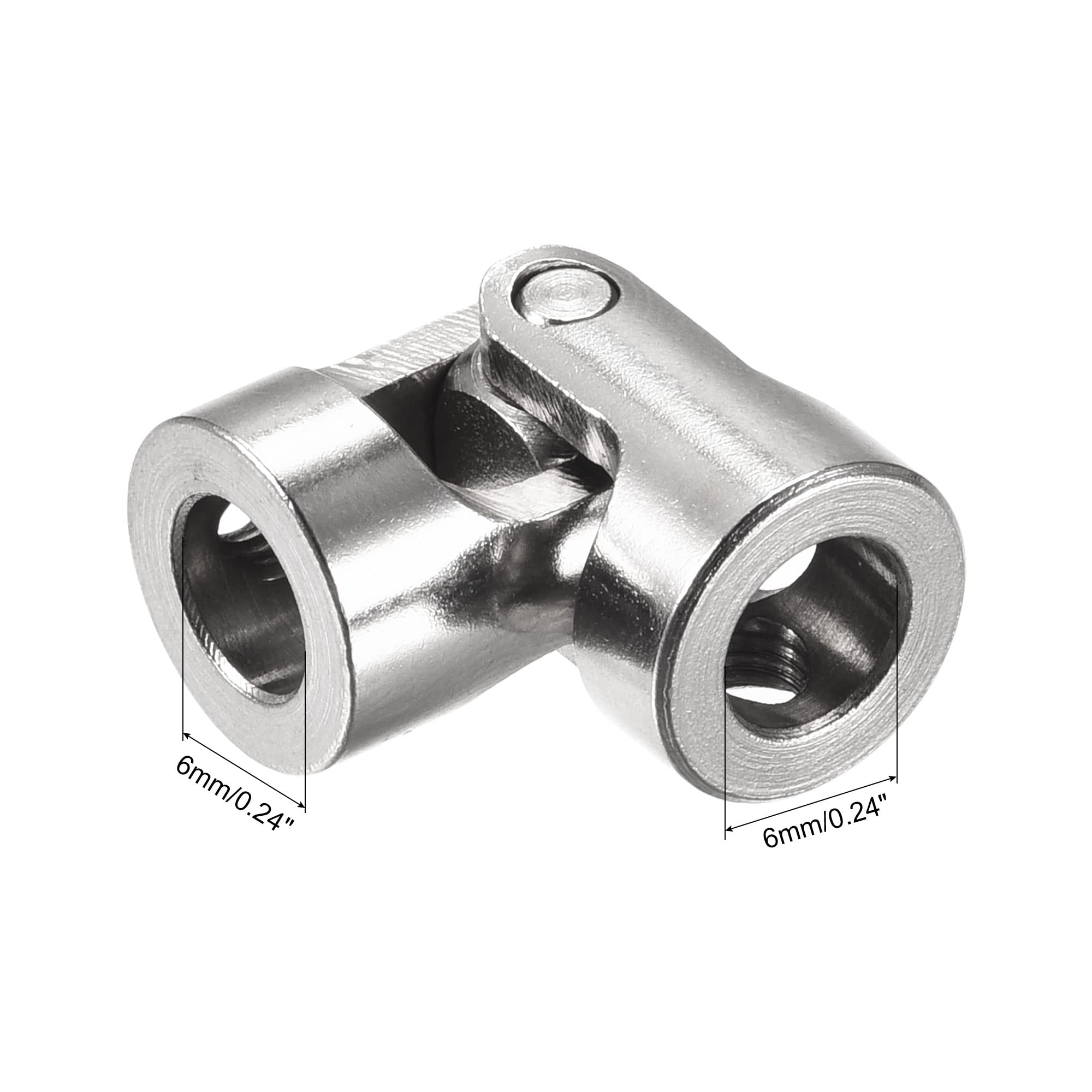 sourcing map 6mm A 6mm Interior Diámetro Giratorio Universal Junta Eje Acoplamiento L23 X D11 con Tornillos y Llave para RC Modelo Paquete de 5