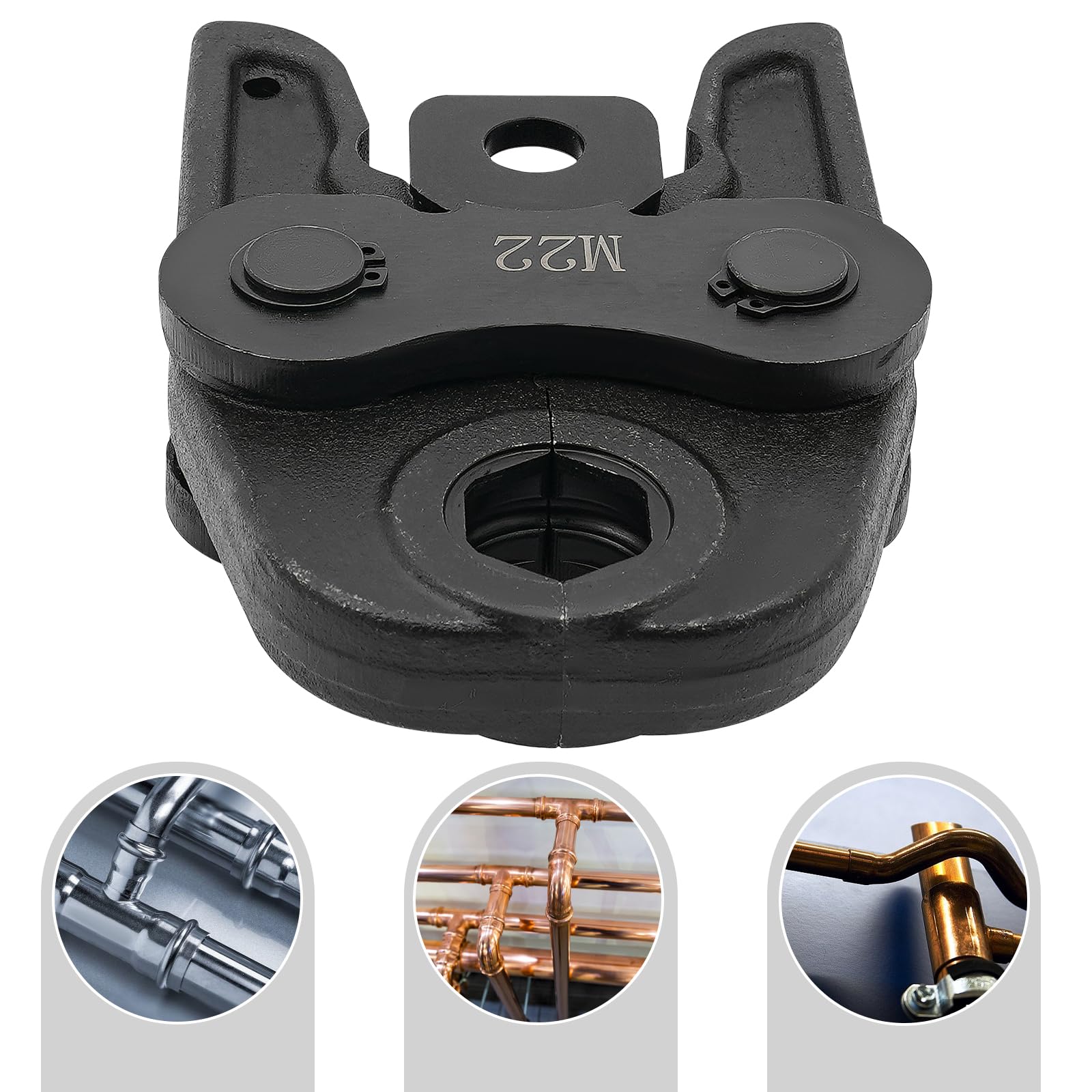Mordaza de crimpadora compacta, pinzas de presión para pinzas de presión M22 para uso en tubos de cobre, tubos de acero inoxidable y tubos de aluminio con diámetro de tubo de 22 mm