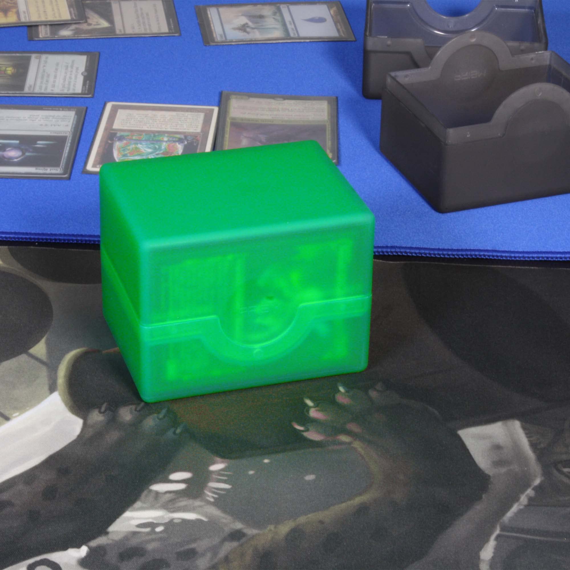 BCW Spectrum Prism Deck Case - Viridian Green - 2 ct | Secure Snap Closure Card Deck Case | Fits 100 Double-Sleeved Cards | Trading Card Deck Storage Ideal for Magic the Gathering, Pokemon, and More