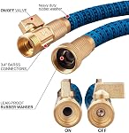 Garden Hose 50ft, Upgraded Expandable Water Hose with 10 Function Sprayer Nozzle Flexible Outdoor Yard Leak-Proof Water Pipe (50ft, Blue+Black)