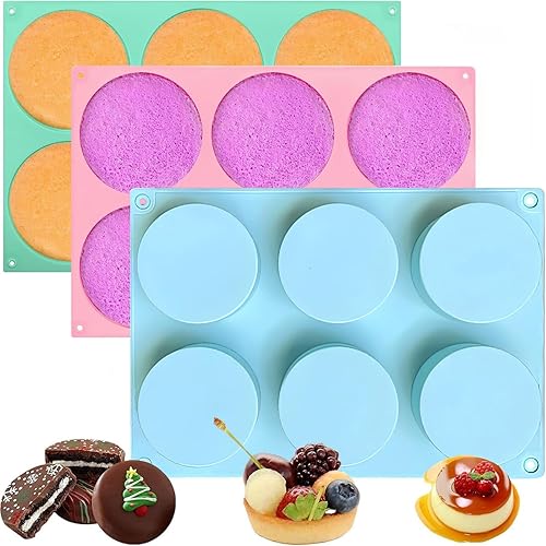 Miniatura 10 de 3 moldes de silicona para tartas, moldes antiadherentes de 6 cavidades, mini moldes de gelatina de silicona, mini moldes para pastel, molde para