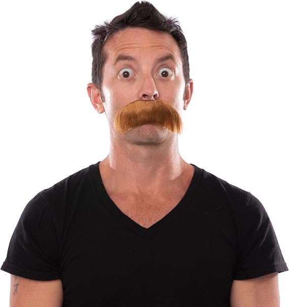 Walrus Mustache Plush and Hairy Full Cowboy Costume Mustache Stick On