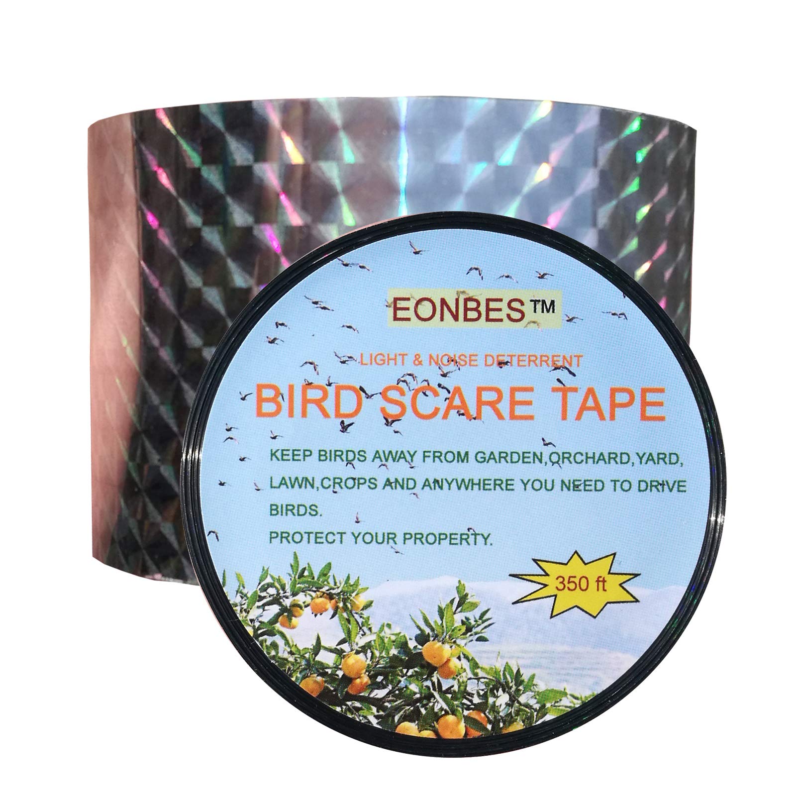 Bird Scare Reflective Holographic Ribbon, 350 Feet by 2 Inches