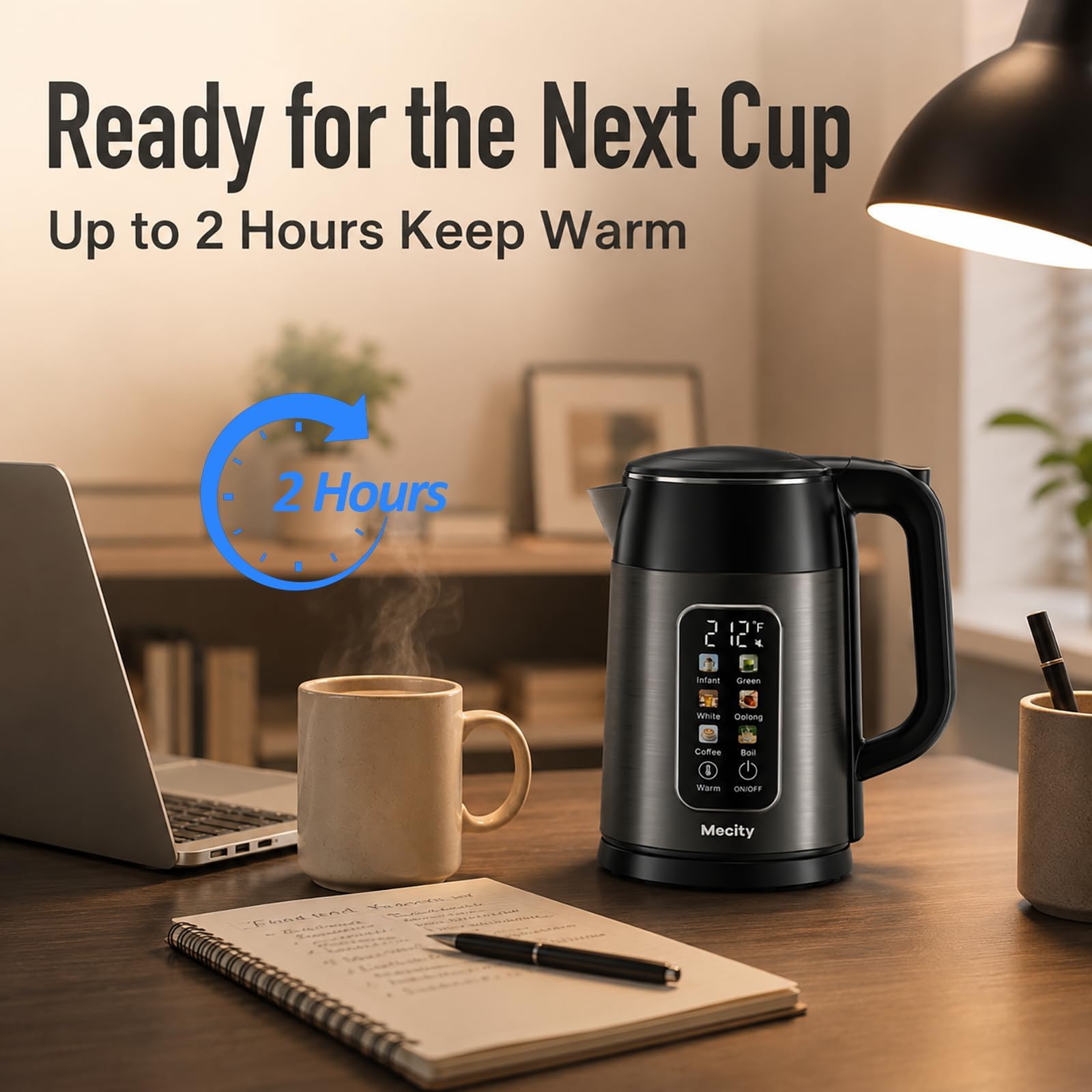 Mecity Electric Kettle - Touch Screen & Stainless Steel -7