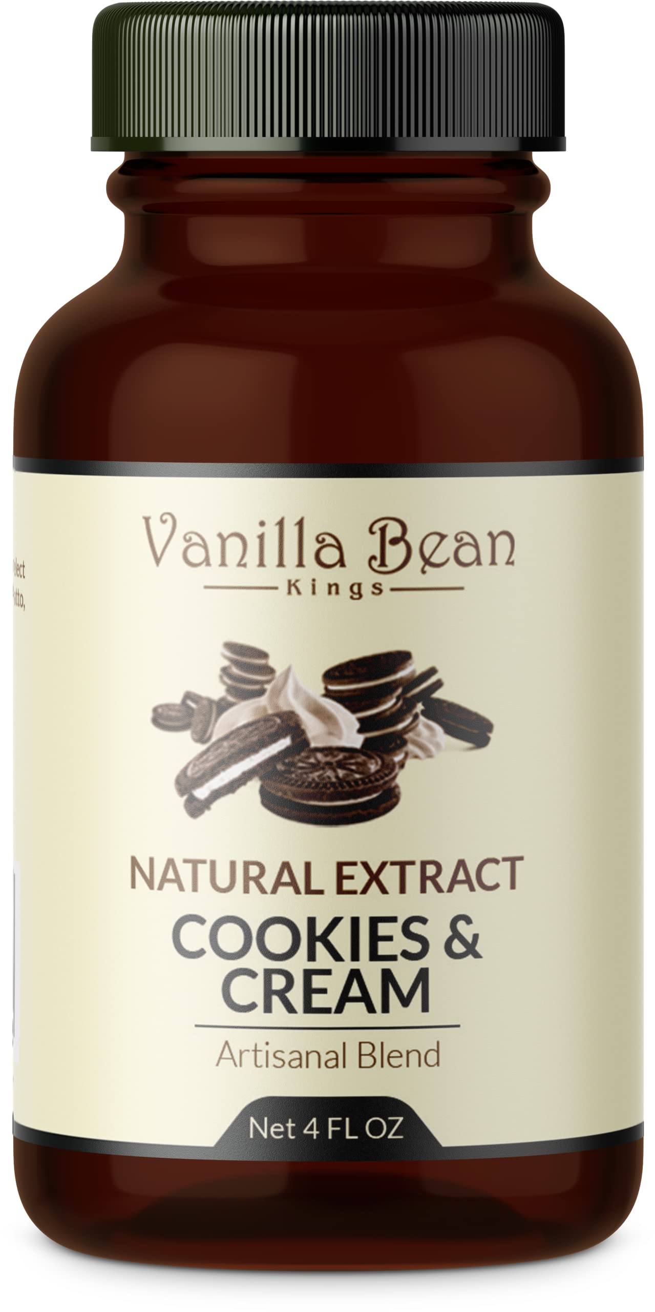 Pure Cookies & Cream Extract for Baking and Flavoring - 4 OZ - Premium Quality Natural Flavors for Baked Goods, Desserts, & Cooking