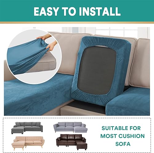 Miniatura 3 de Funda para sofá modular en forma de L, 3 piezas, funda para sofá seccional, fundas de terciopelo para sofá seccional, funda de diván para sofá,