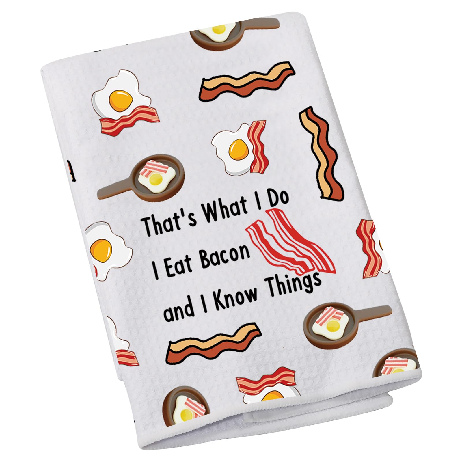 Serviette de cuisine bacon de qualité supérieure, linge de table humoristique en coton durable