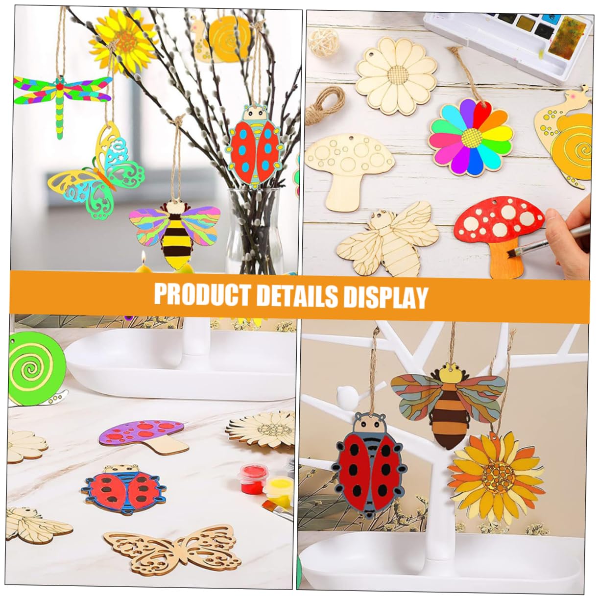 TOYANDONA 160stücke Unvollendete Holzscheiben Für Bastelprojekte Holzschnitt-zubehör Für Malerei Und Dekoration Für Erwachsene Designs