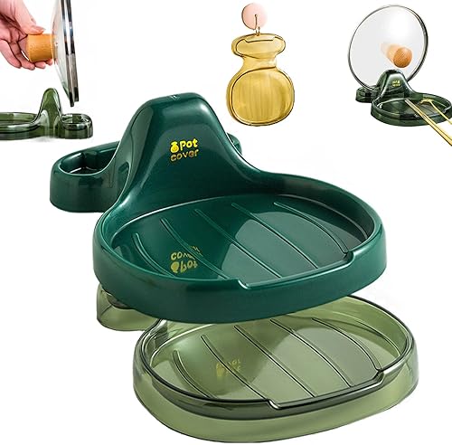 Miniatura 21 de Espátula de cocina multifunción, soporte multifuncional para espátulas de cocina con soporte de tapa, soporte para cuchara con soporte para tapa