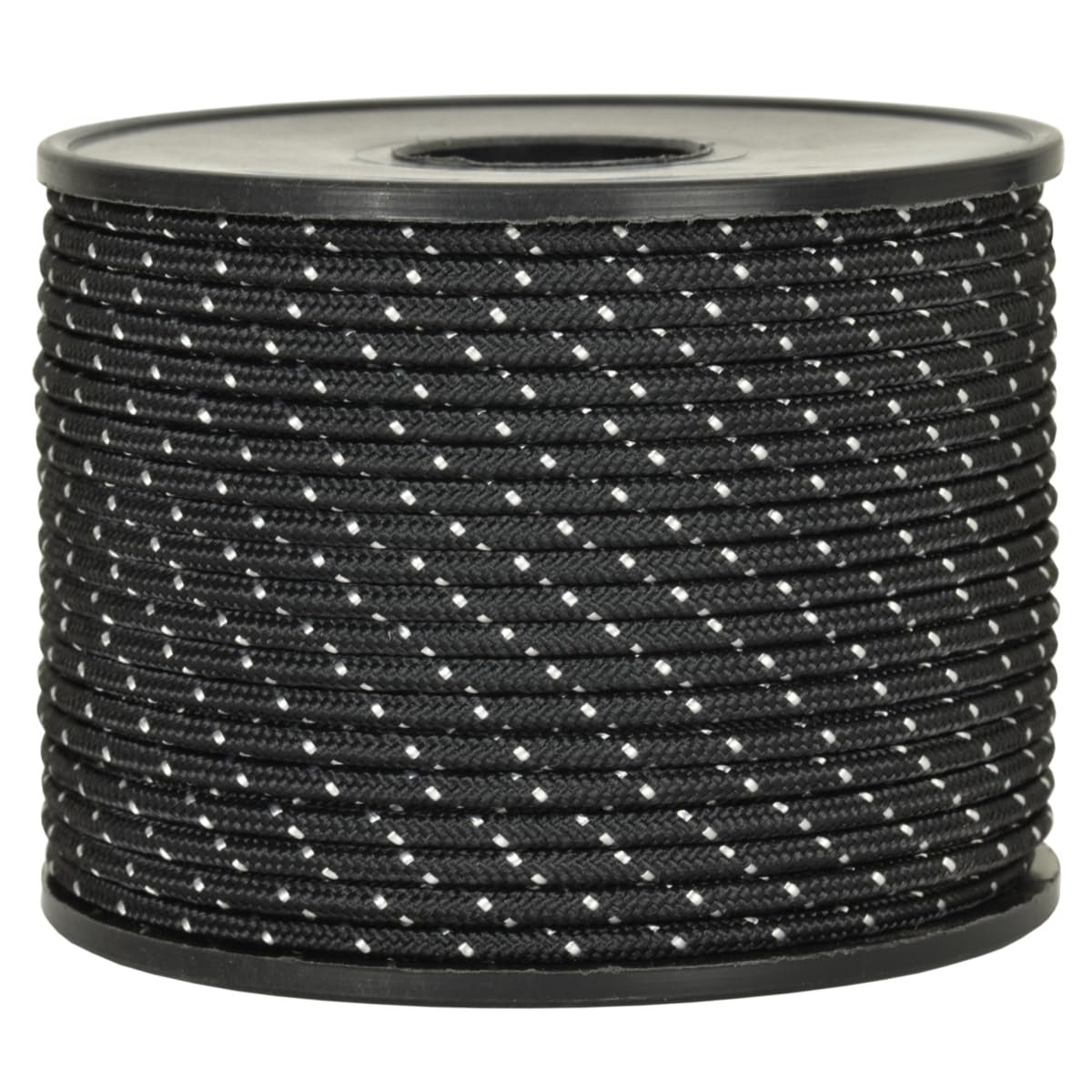 Corderie Italiane®, 006091363, Sagola per fucili da sub, anima in Dyneema® SK75 intrecciato, rivestimento in Poliestere Alta Tenacità prestirato, diametro 2 mm, 25 metri, Colore Nero - Bianco
