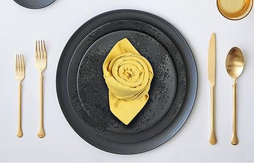 Miniatura 326 de Servilletas de lino y algodón de 18 x 18 pulgadas natural con vainica, servilletas de boda, servilletas de cóctel, servilletas de tela, servilletas