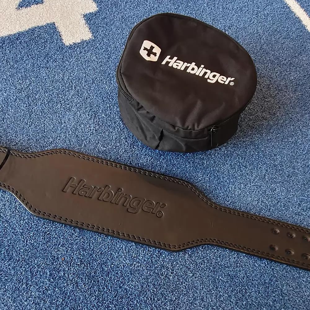 Harbinger 10MM Ceinture Powerlifting – Soutien Lombaire | Noir; M; stabilise le core et le dos; cuir extra épais avec doublure en daim – pour powerlifters