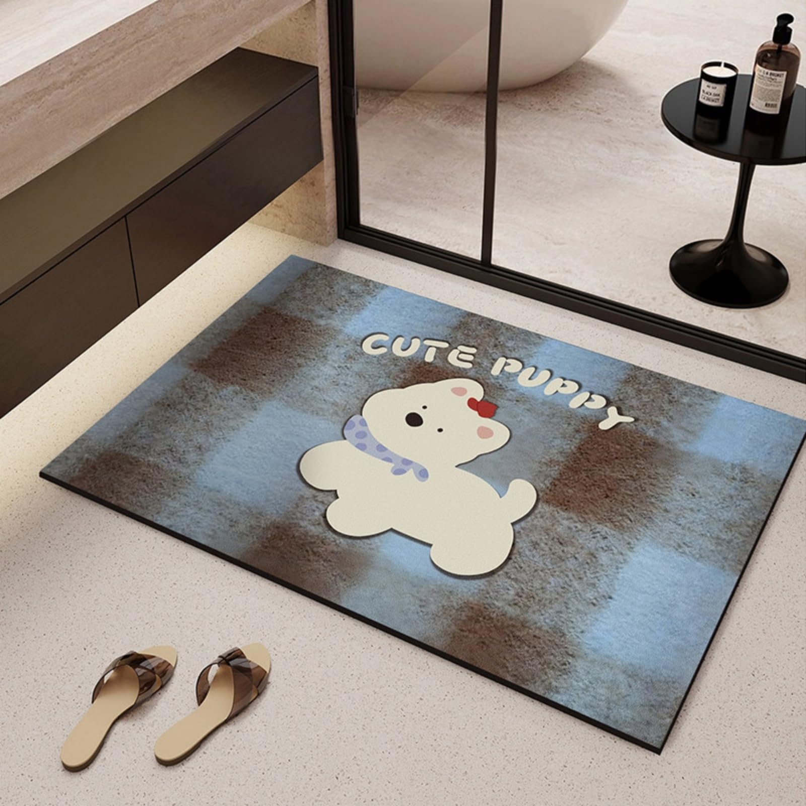 Tapis antidérapant salle de bain absorbant en terre de diatomée
