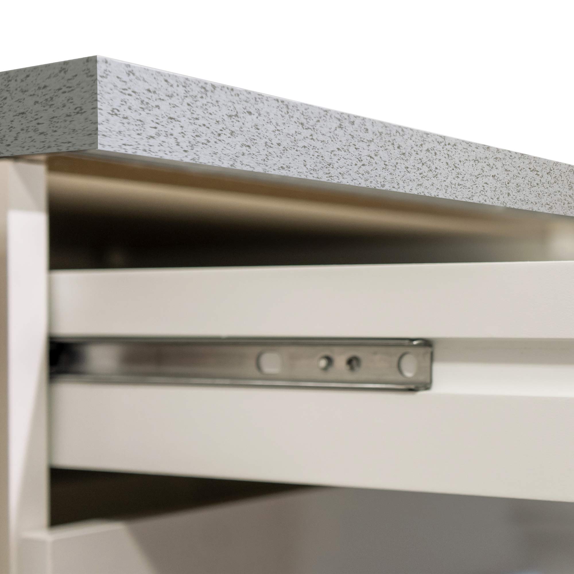 Küchenschrank Bochum - Unterschrank - 2-türig, 2 Schubladen - Breite 100 cm - Weiß