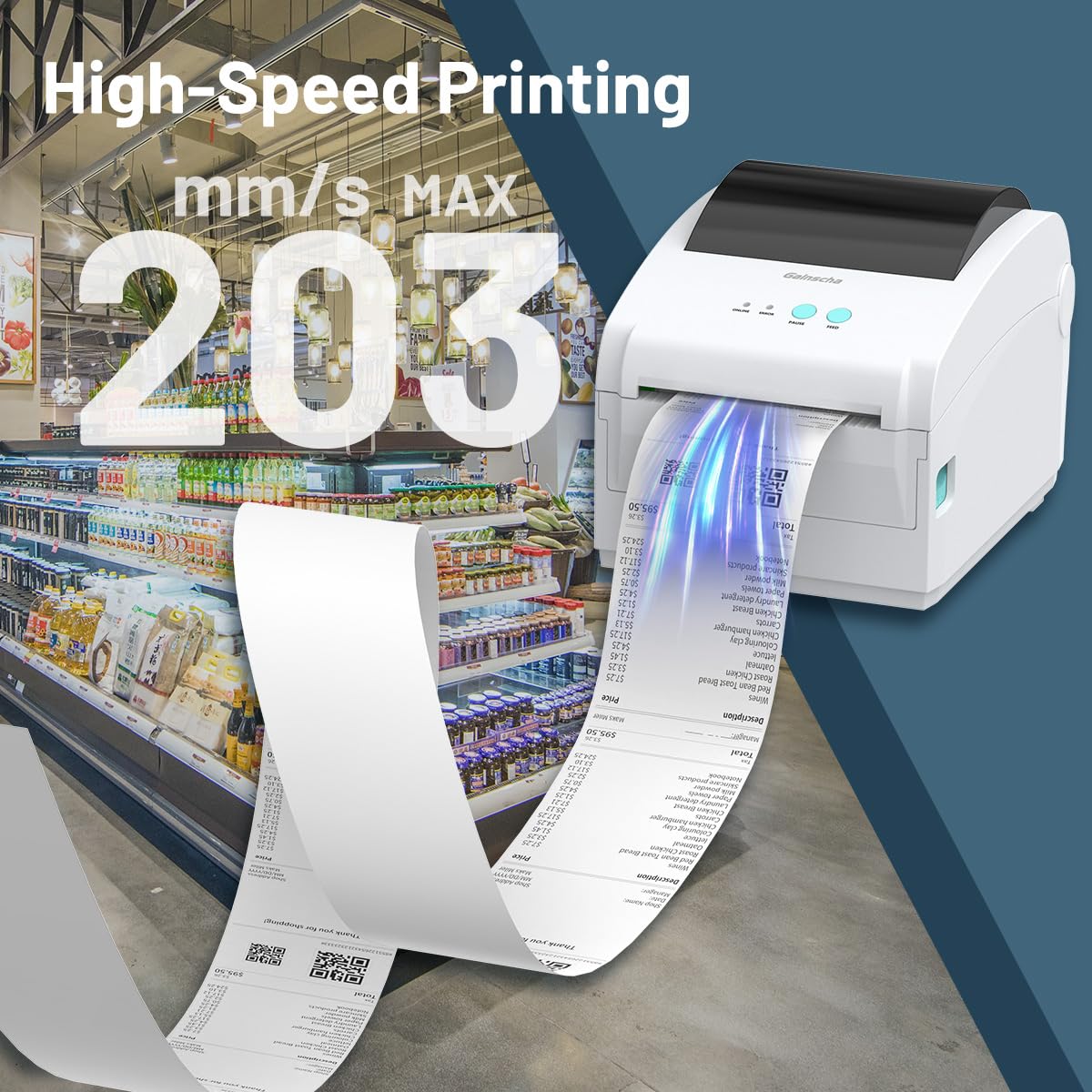 Amazon.co.jp: GAINSCHA 4インチデスクトップダイレクトサーマルラベル