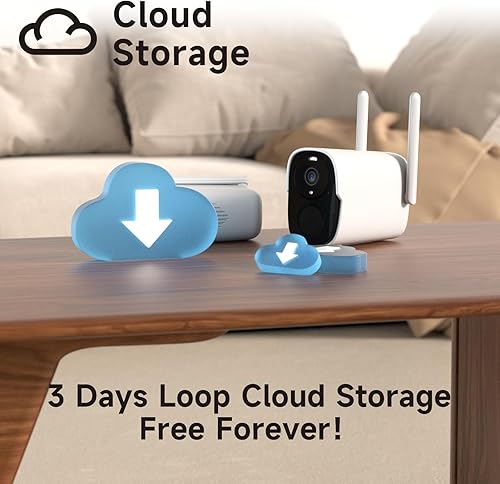 Miniatura 6 de 3 cámaras de seguridad inalámbricas para exteriores, cámara de seguridad alimentada por batería 2K para el hogar, sistema de vigilancia de cámara