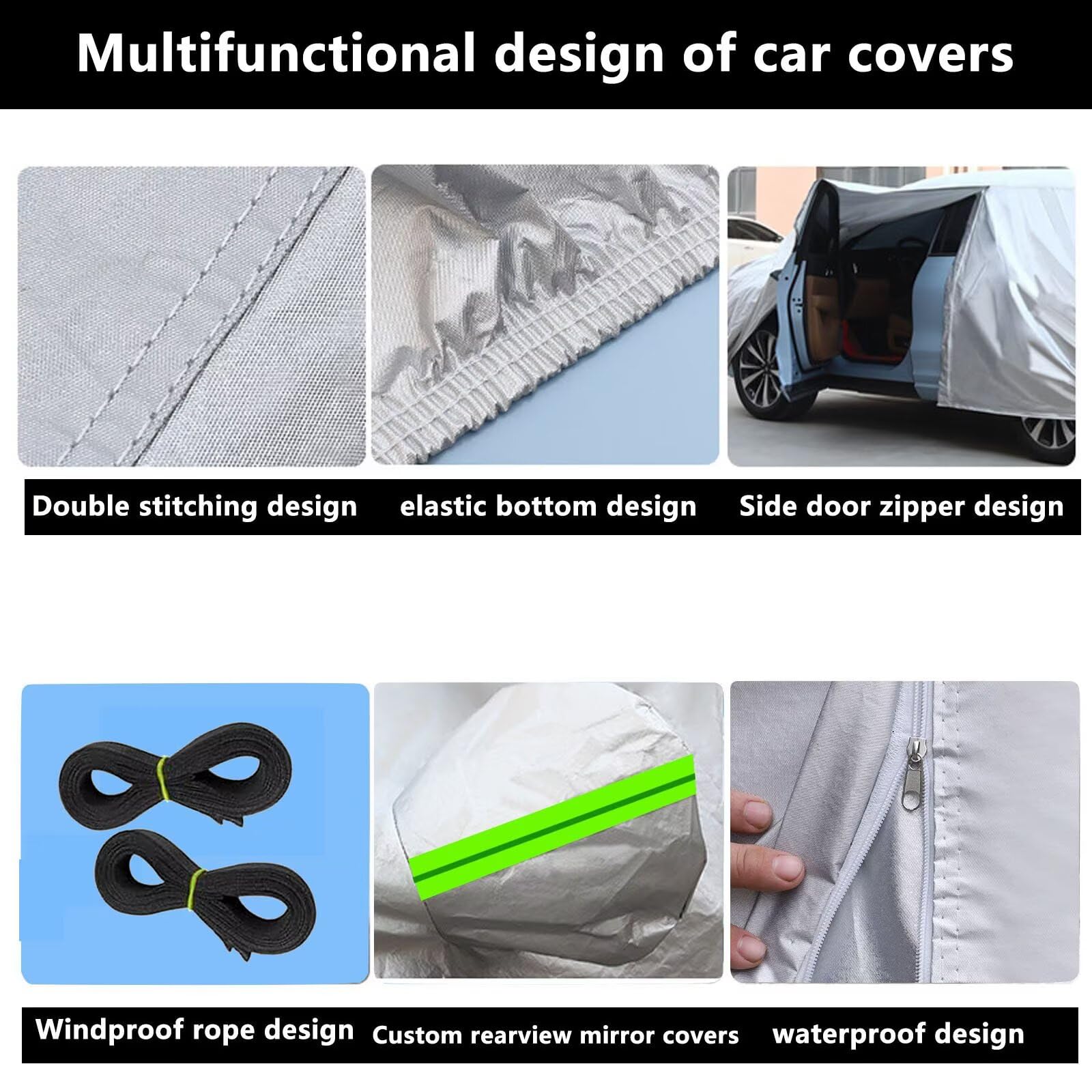 sur Mesure bache Exterieur Compatible avec KIA Picanto 2003-2026,imperméable,résistante au Soleil, au Vent,Neige Pluie,Protection Quatre Saisons(Silver Green)