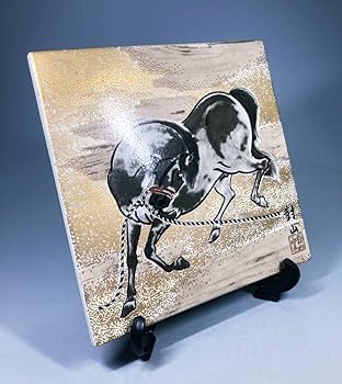 【希少】　岩尾對山窯　有田焼　陶板画7枚　専用額付きセット　干支　花絵　レトロ Yahoo!オークション -「對山窯」(工芸品) の落札相場・落札価格