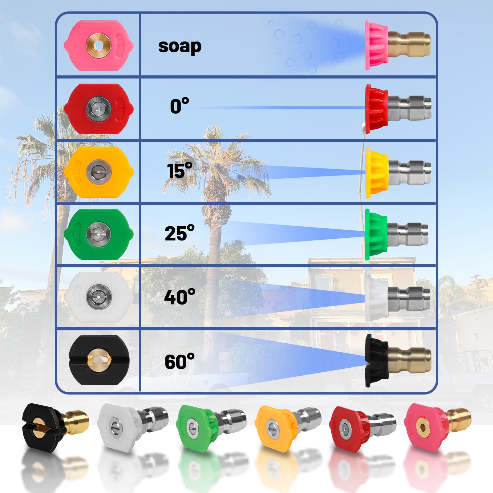 Varita de extensión para lavadora a presión de 120 pulgadas, paquete de 2 varillas de acero inoxidable de 60 pulgadas, accesorios de lavadora a presión con varillas curvadas de 30°/90°/120°, 6 puntas