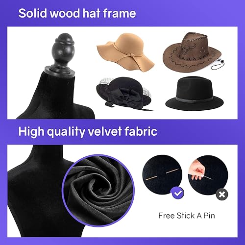 Miniatura 4 de Maniquí femenino, forma de vestido ajustable de altura de 50 a 63 pulgadas, maniquí de torso con trípode de madera para coser ropa, exhibición de