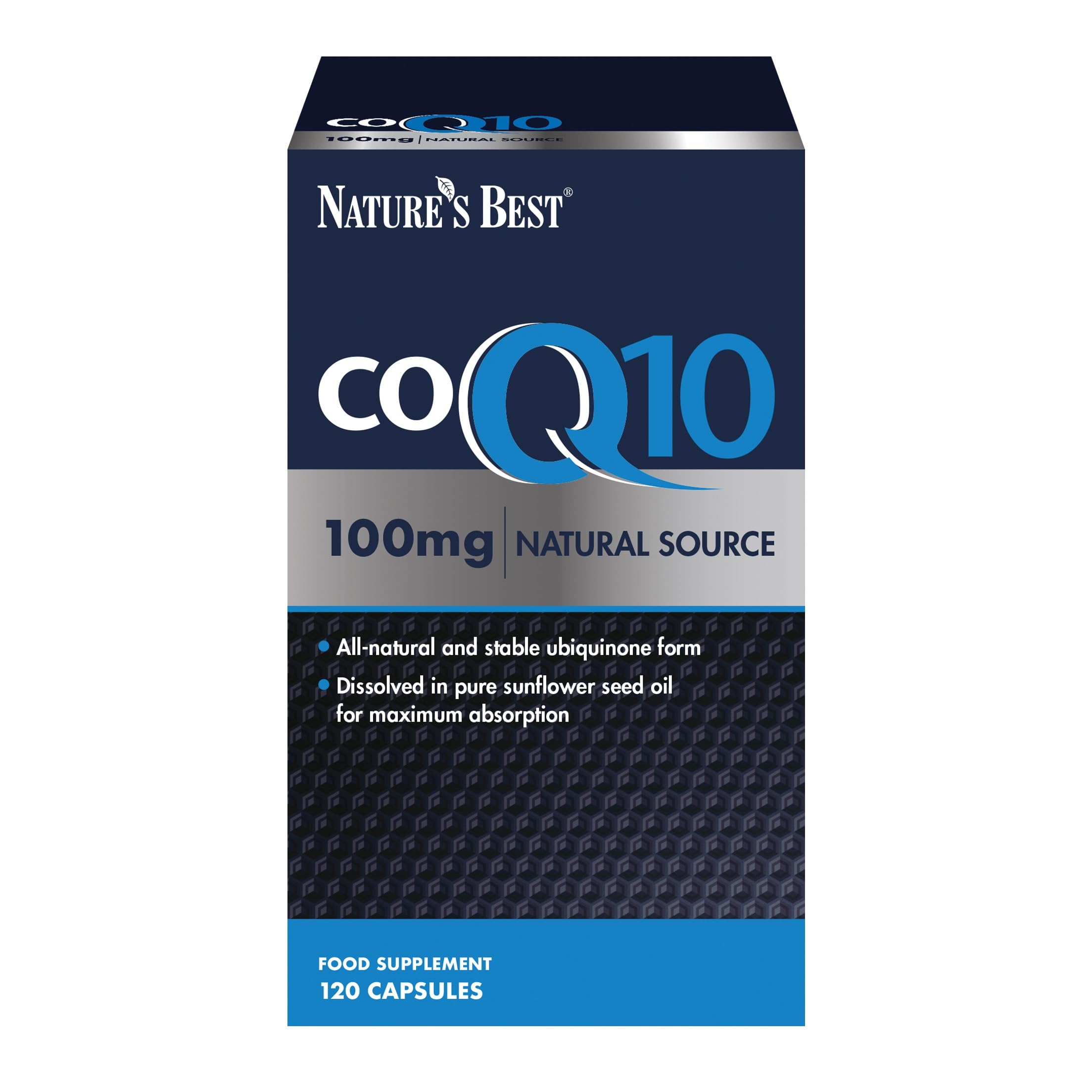 Nature's Best Co Enzyme Q10 - High Strength CoQ10 Supplement - One-a-Day - High Potency, Fast Absorption - UK Made - 100mg, 120 Capsules (4 Months' Supply)