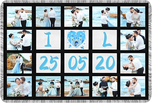 GEKIXUTP 1 Pack Sublimation Blanket Blanks 40"X60" Throw Blankets for Heat Press, DIY Custom Personalised Sublimation Photo with 20 Panel