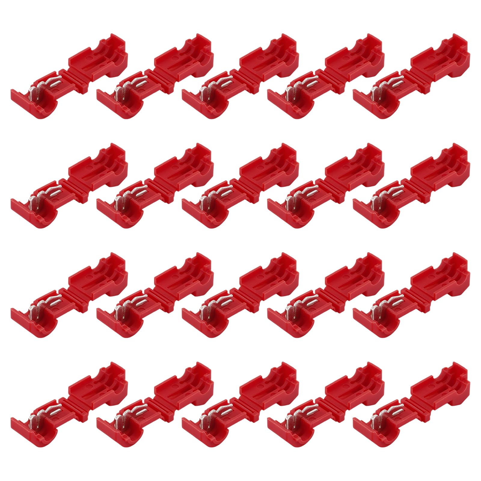 20Pcs Electrical Cable Connector for Charging Station Flame Retardant Housing and Stable Power Supply T-Type Wire Connector