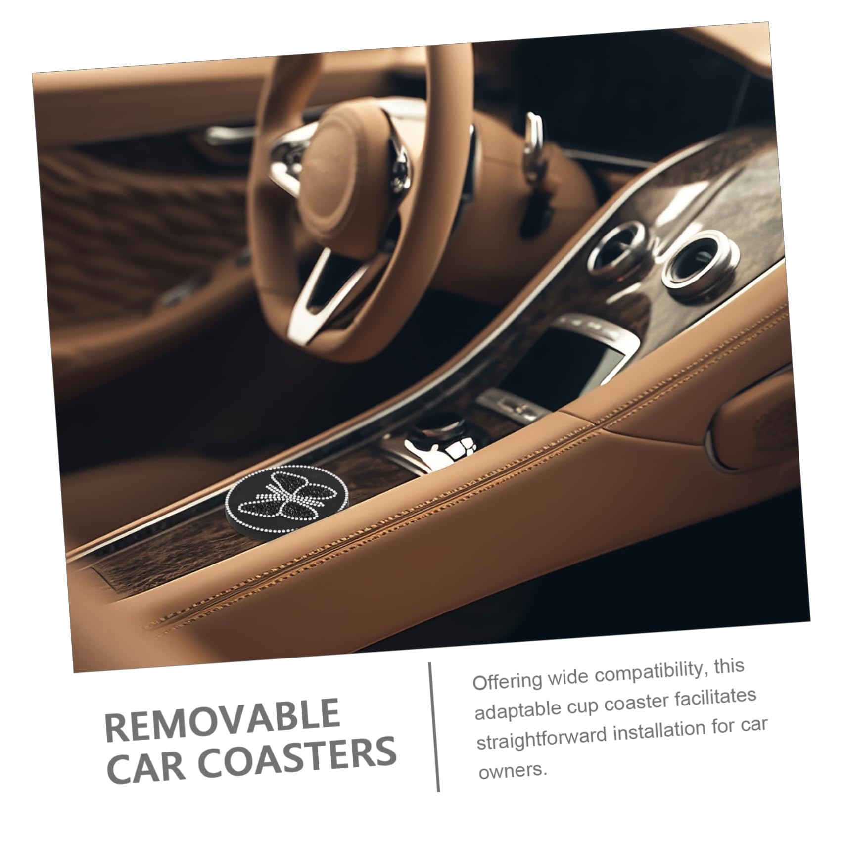 ABOOFAN 2pcs Automotive Universal Car Coasters Tea Coasters Holder Inserts Non-Slip Vehicle Mats