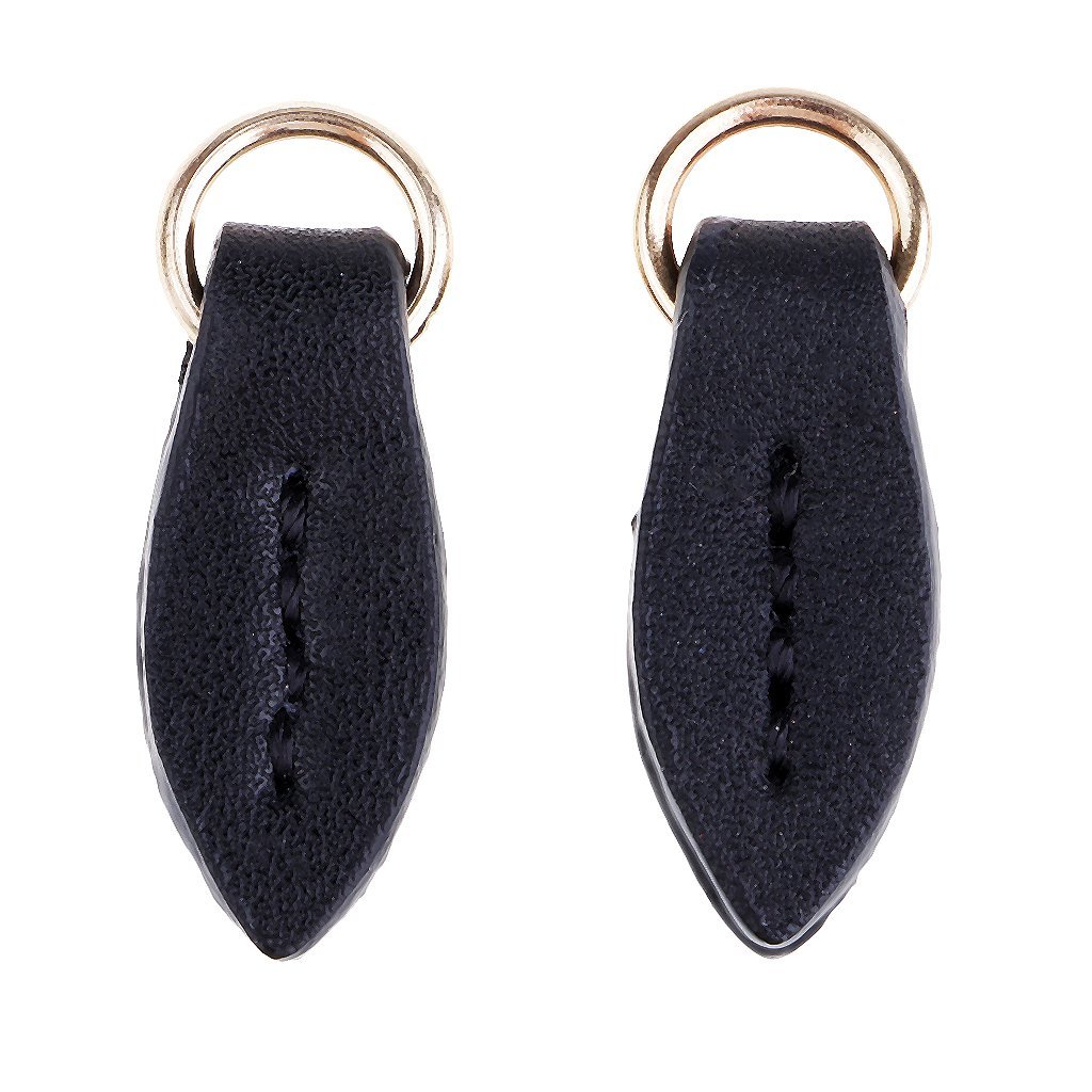 XXHNBF Zipper for Bags, Ziper Puller,Zip Fixer, Slider,Zipper Repair Kit,2 Pcs Leaf Shaped Leather Tags Pulls Replacement Fixers Jacket Backpack - Black