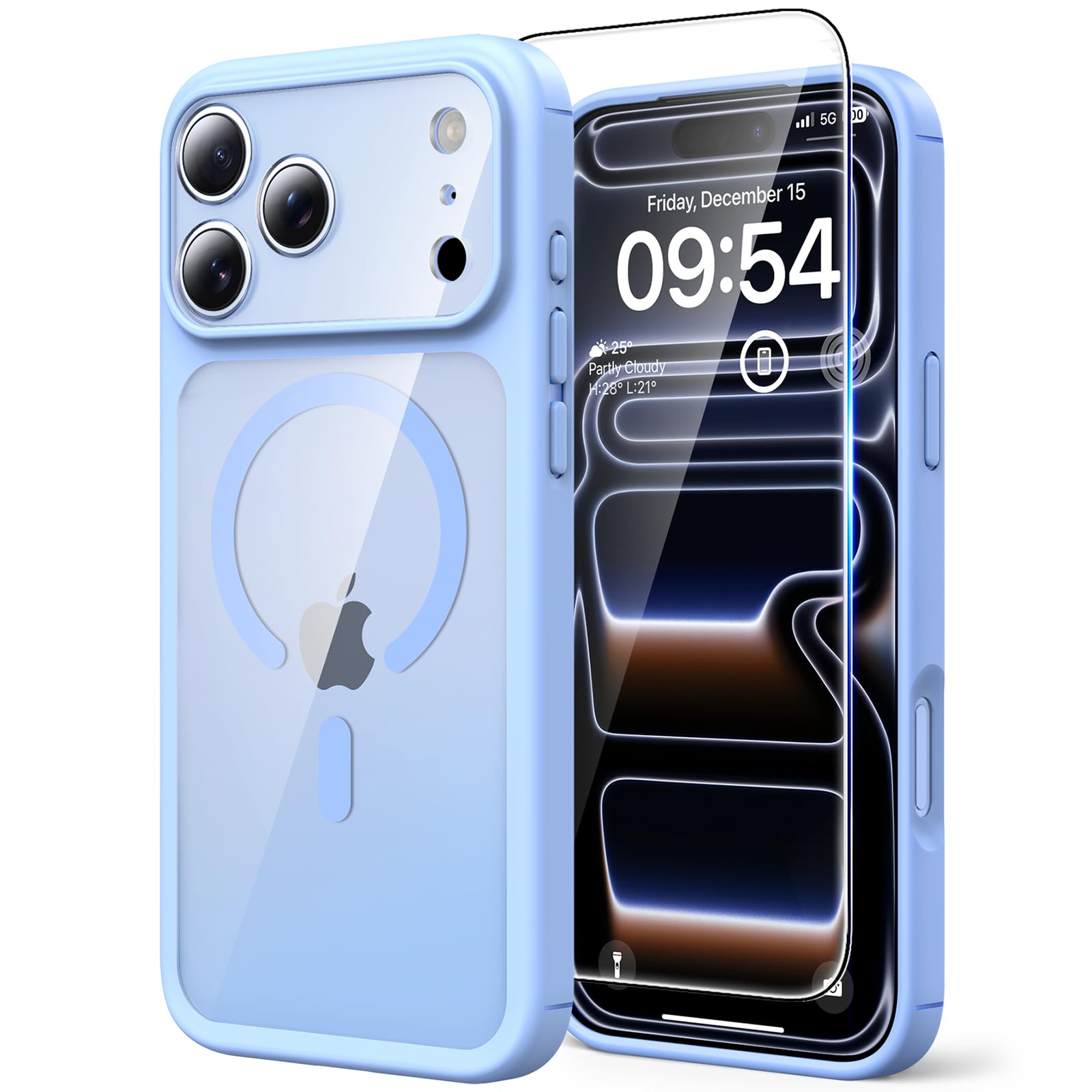 TAURI Funda para iPhone 13/iPhone 14, Compatible con MagSafe [No amarillea] con Vidrio Templado, Carcasa Nueva para iPhone 13/iPhone 14,Funda Ultra Fina antichoque - Transparente — view 82